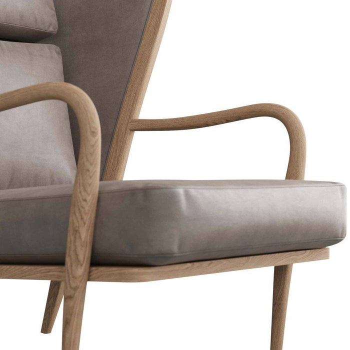 Arteriors 5743 Chair, Smoke Oak/Carbon Leather