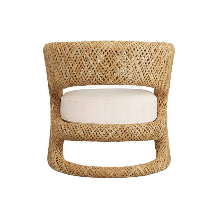 Arteriors 5751 Lounge Chair, Textured Ivory/Natural Rattan