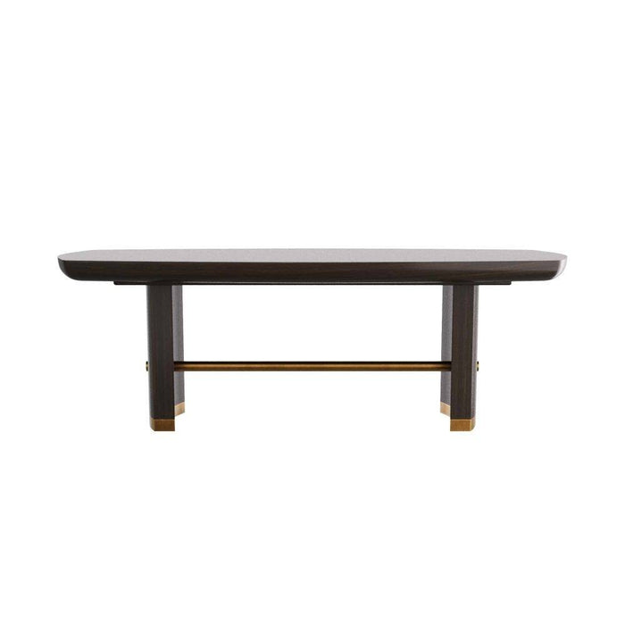 Arteriors 5760 Dining Table, Ebony Oak Veneer/Vintage Brass