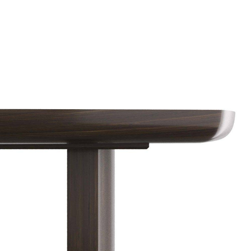 Arteriors 5760 Dining Table, Ebony Oak Veneer/Vintage Brass