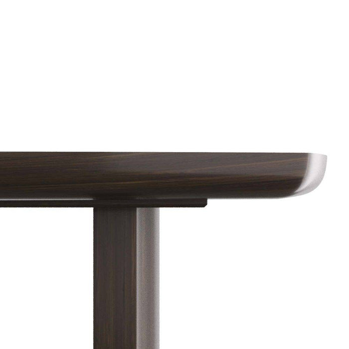 Arteriors 5760 Dining Table, Ebony Oak Veneer/Vintage Brass