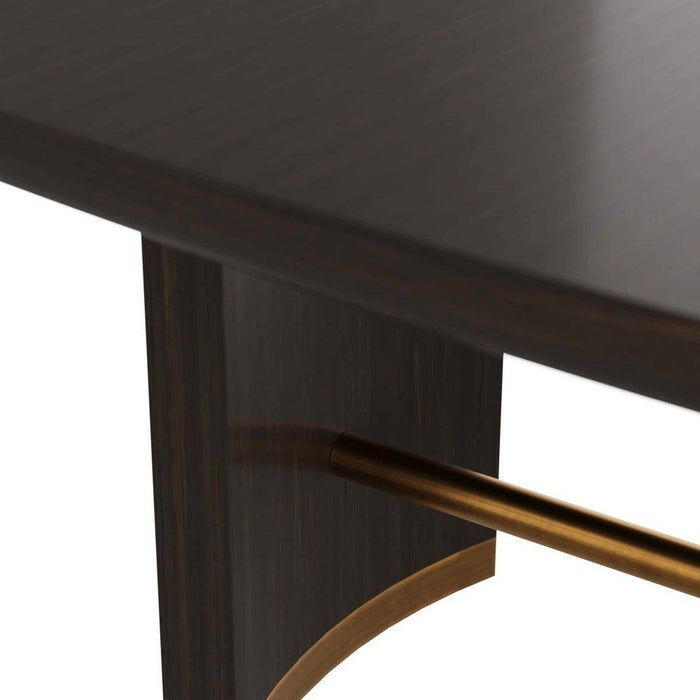Arteriors 5760 Dining Table, Ebony Oak Veneer/Vintage Brass