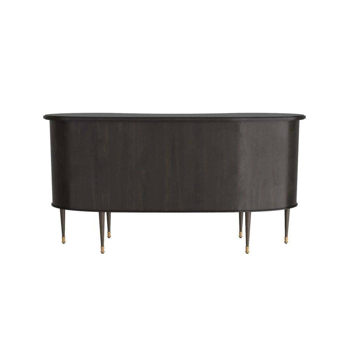 Arteriors 5762 Desk, Ebony Oak Veneer/Vintage Brass