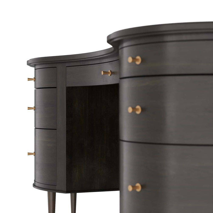 Arteriors 5762 Desk, Ebony Oak Veneer/Vintage Brass