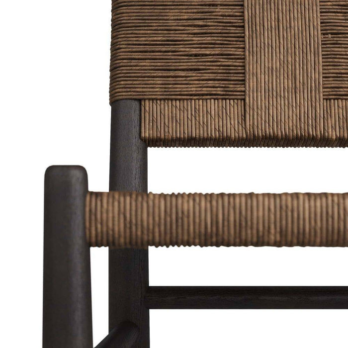Arteriors 5775 Dining Chair, Sable Wood/Tobacco Wash Paper Cord