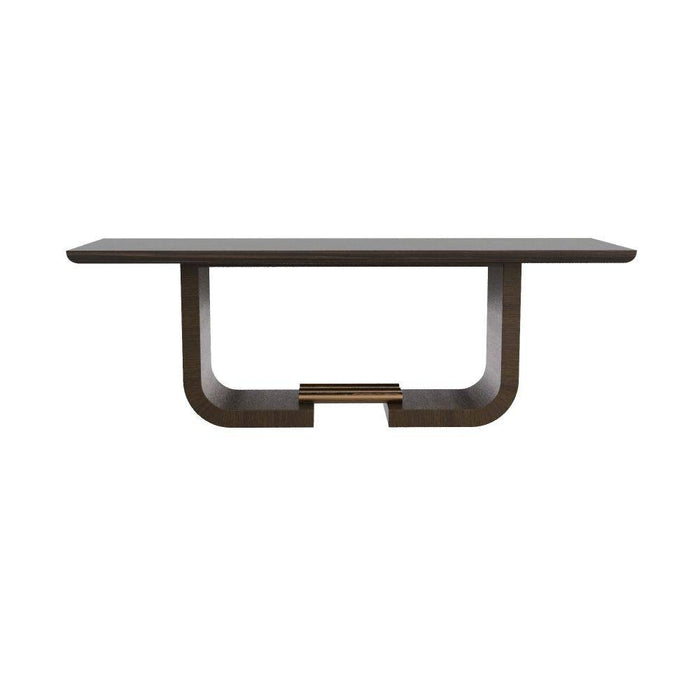 Arteriors 5779 Dining Table, Ebony Acacia Veneer/Antique Brass
