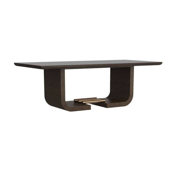 Arteriors 5779 Dining Table, Ebony Acacia Veneer/Antique Brass