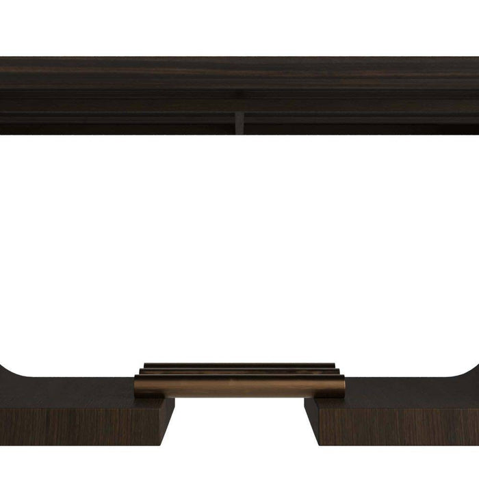 Arteriors 5779 Dining Table, Ebony Acacia Veneer/Antique Brass