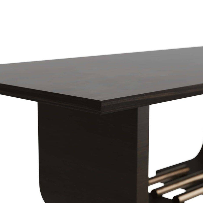 Arteriors 5779 Dining Table, Ebony Acacia Veneer/Antique Brass