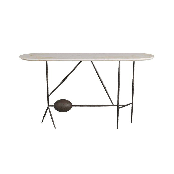 Arteriors 6244 Console, Natural Iron/White Marble