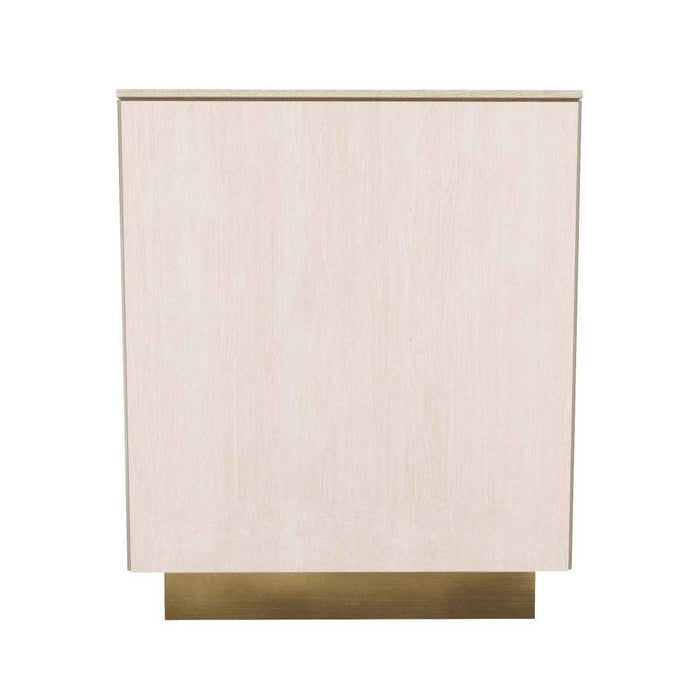Arteriors 6267 Cocktail Cabinet, Gray Leather/Smoke Oak/Vintage Brass