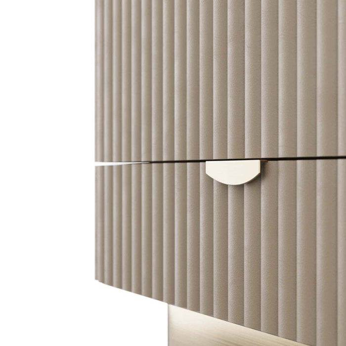 Arteriors 6267 Cocktail Cabinet, Gray Leather/Smoke Oak/Vintage Brass
