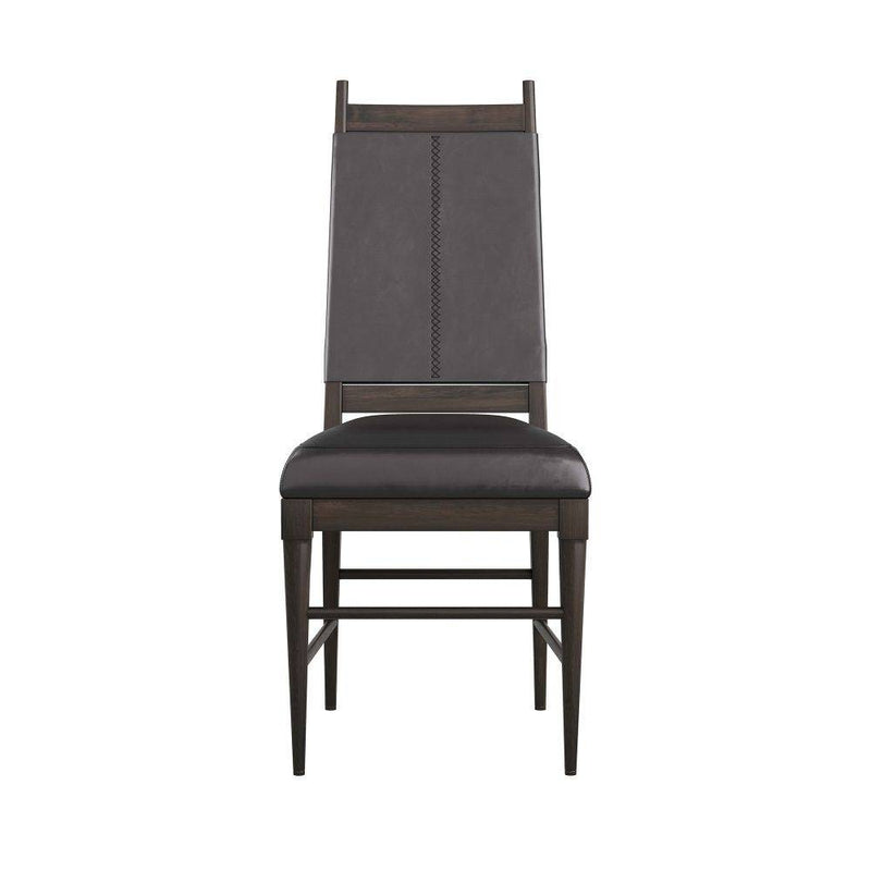 Arteriors 6877 Chair, Ebony Wood/Black Leather