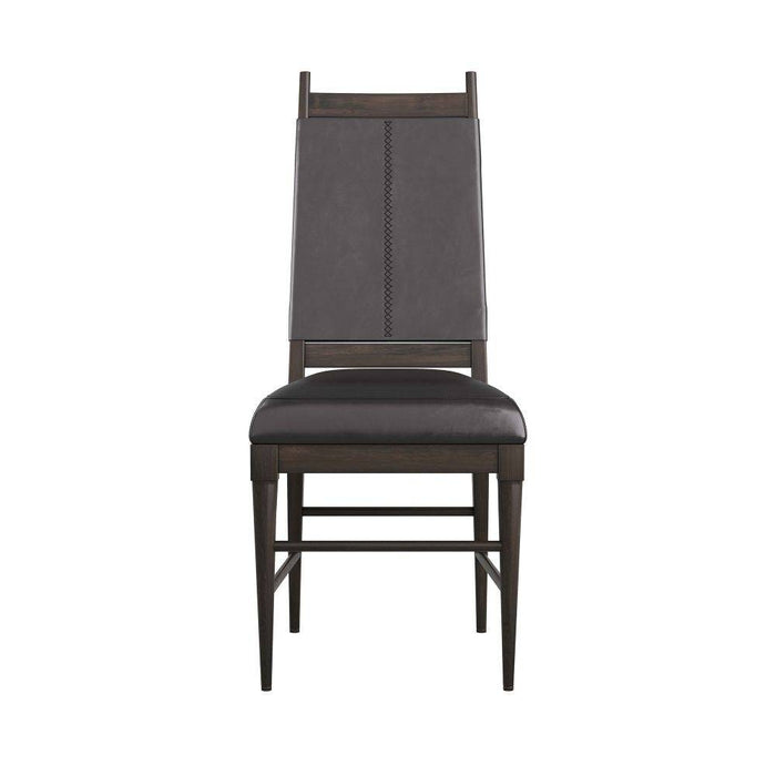 Arteriors 6877 Chair, Ebony Wood/Black Leather