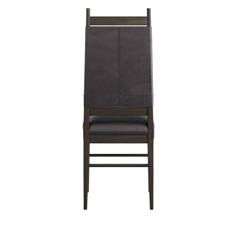 Arteriors 6877 Chair, Ebony Wood/Black Leather