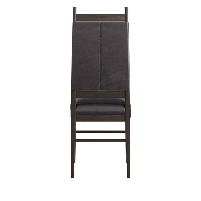 Arteriors 6877 Chair, Ebony Wood/Black Leather