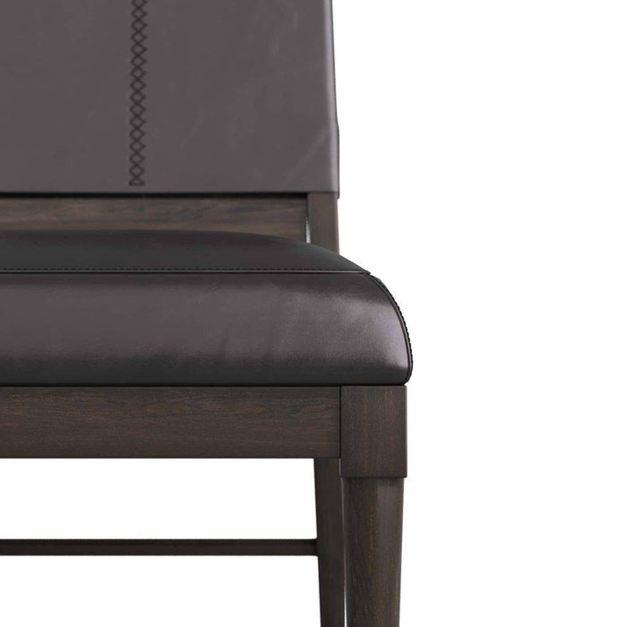 Arteriors 6877 Chair, Ebony Wood/Black Leather