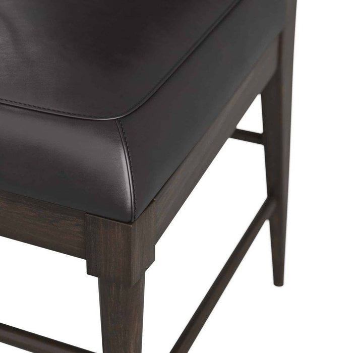 Arteriors 6877 Chair, Ebony Wood/Black Leather