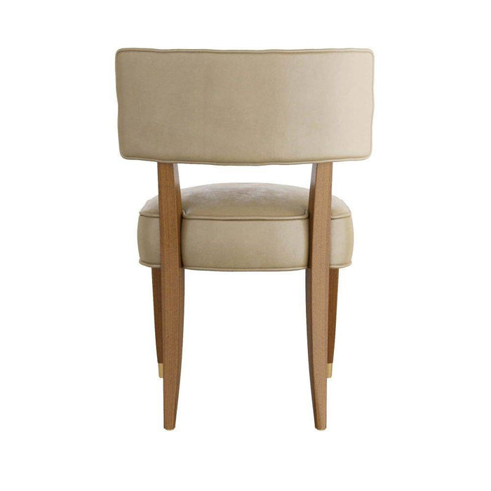 Arteriors 6901 Dining Chair, Morel Leather/Dark Walnut/Antique Brass