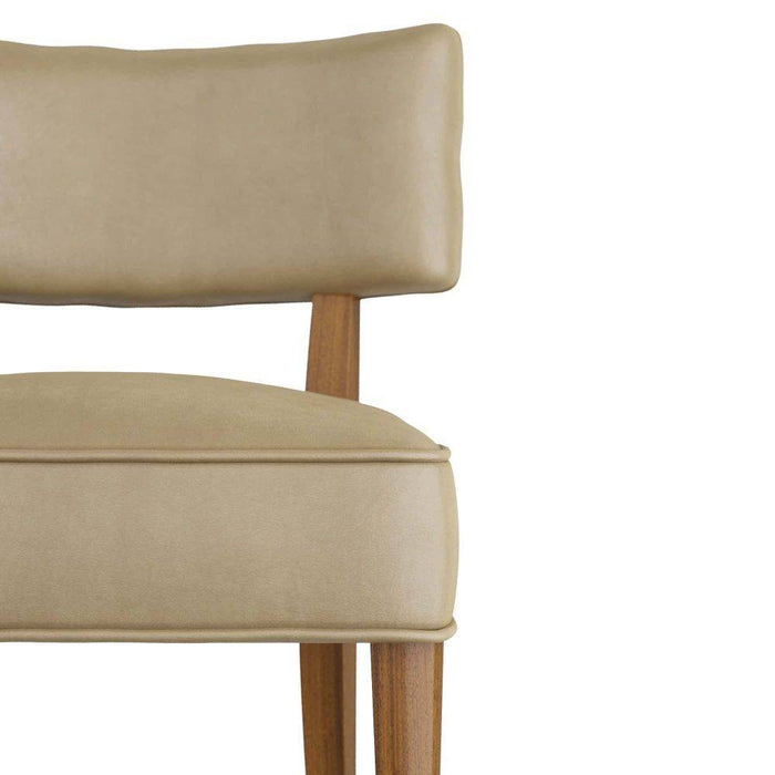 Arteriors 6901 Dining Chair, Morel Leather/Dark Walnut/Antique Brass