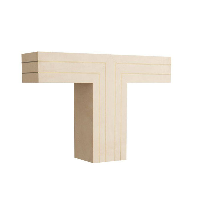 Arteriors 6938 Console, Taupe Leather/Antique Brass