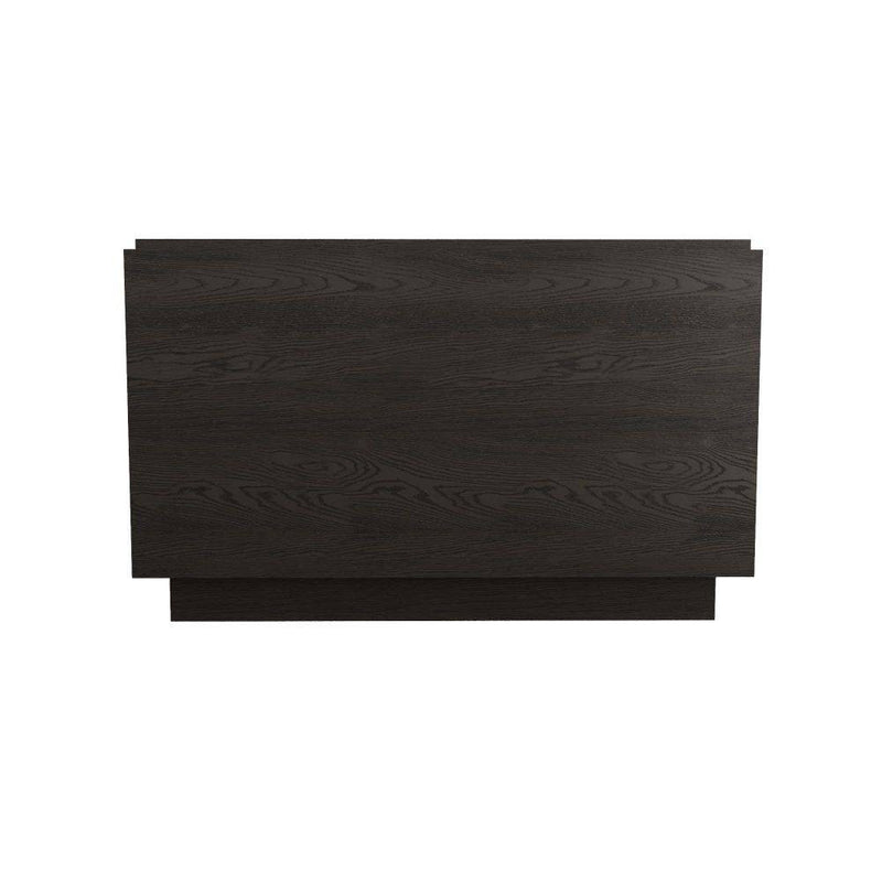 Arteriors 6939 Side Table, Ebony Oak/Dove Leather/Antique Brass