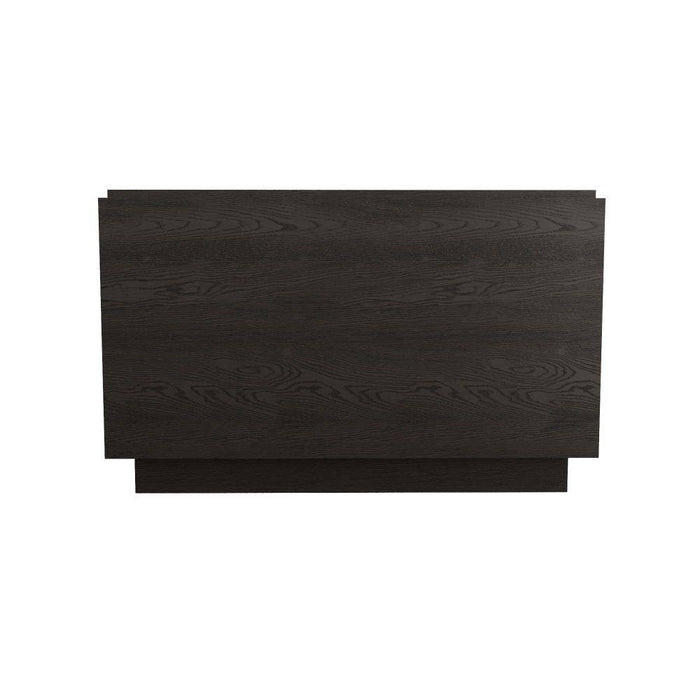 Arteriors 6939 Side Table, Ebony Oak/Dove Leather/Antique Brass