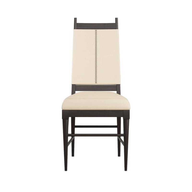 Arteriors 6969 Chair, Ebony Wood/Ivory Leather