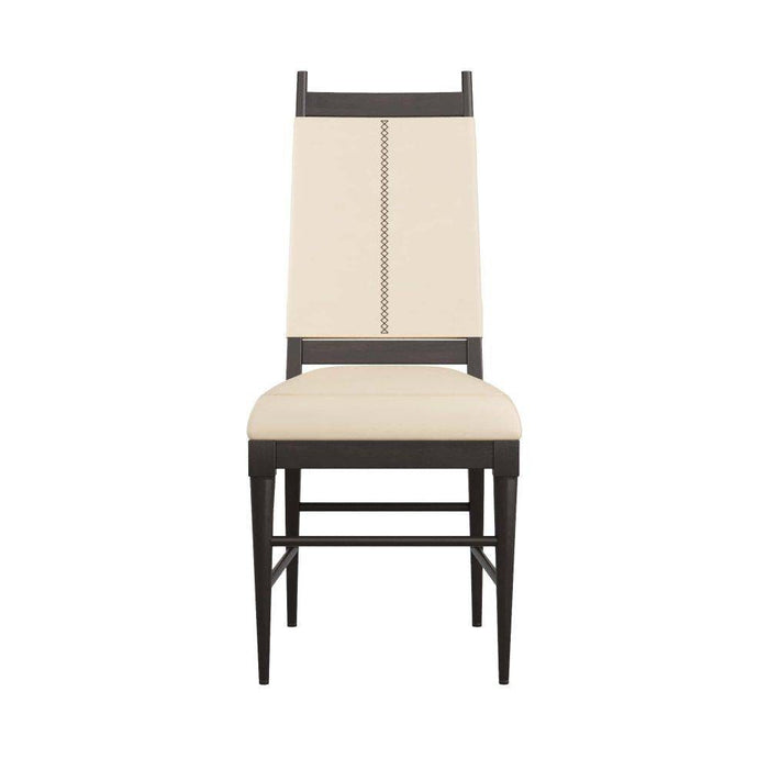Arteriors 6969 Chair, Ebony Wood/Ivory Leather
