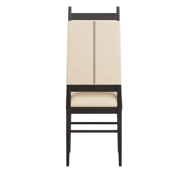 Arteriors 6969 Chair, Ebony Wood/Ivory Leather