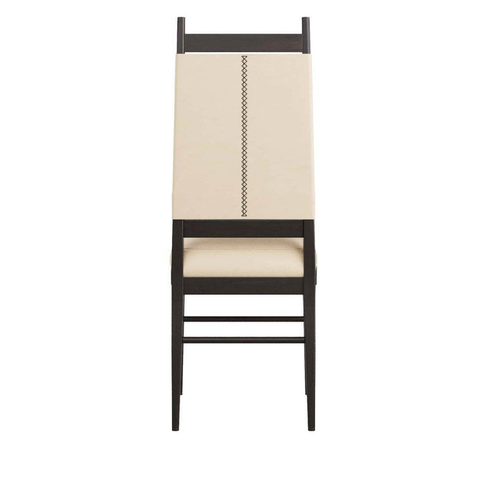 Arteriors 6969 Chair, Ebony Wood/Ivory Leather