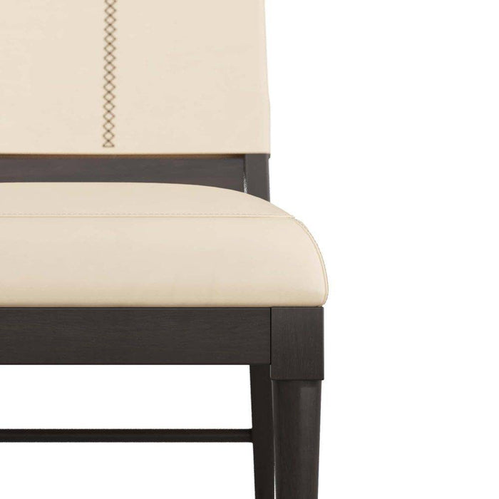 Arteriors 6969 Chair, Ebony Wood/Ivory Leather