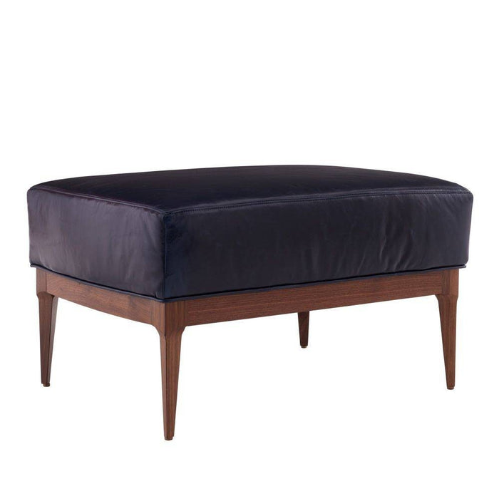 Arteriors 8103 Ottoman, Indigo Leather