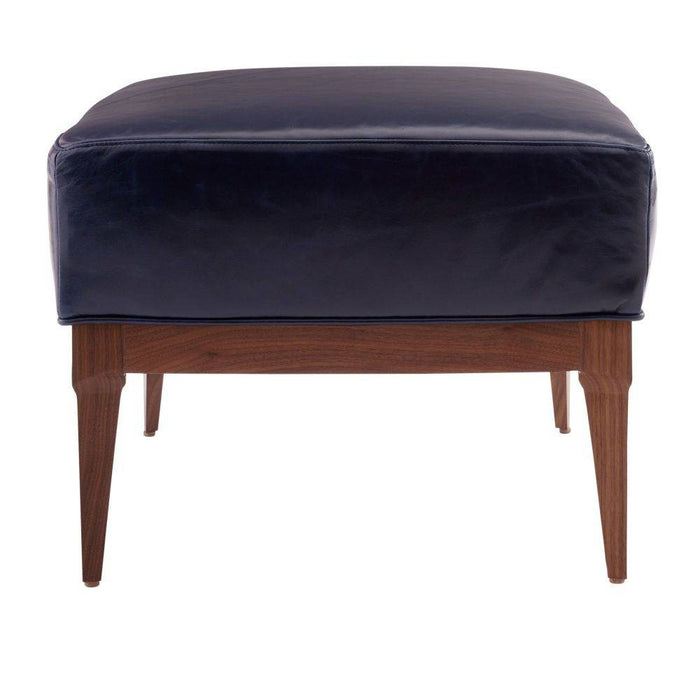 Arteriors 8103 Ottoman, Indigo Leather