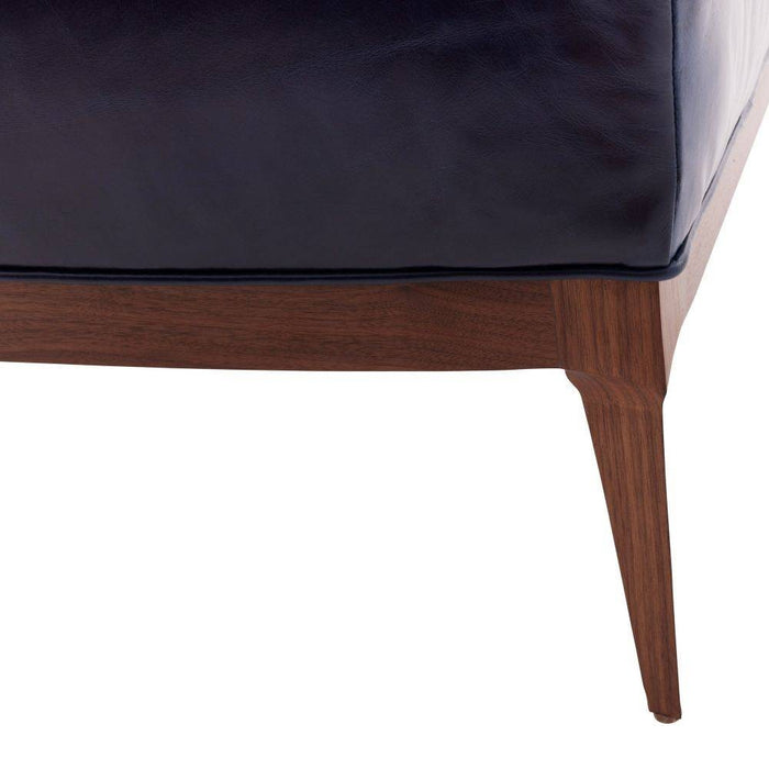 Arteriors 8103 Ottoman, Indigo Leather