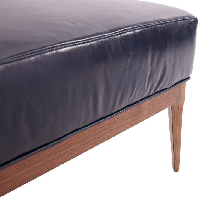 Arteriors 8103 Ottoman, Indigo Leather