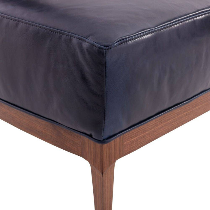 Arteriors 8103 Ottoman, Indigo Leather