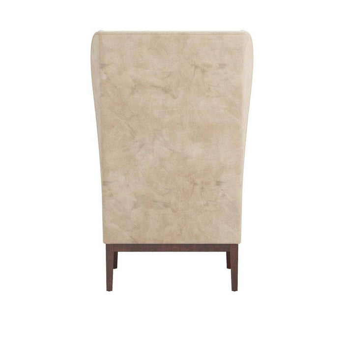 Arteriors 8170 Chair, Stone Boucle/Mink Leather/Dark Walnut