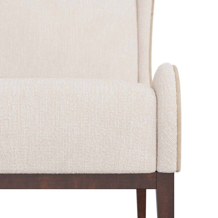Arteriors 8170 Chair, Stone Boucle/Mink Leather/Dark Walnut