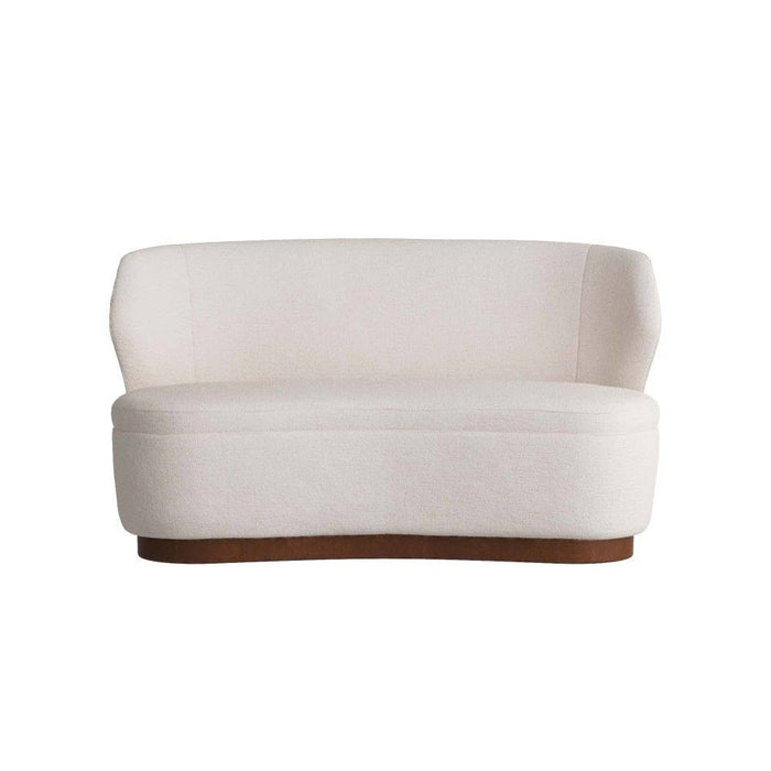 Arteriors 8176 Settee, Cloud Boucle/Dark Walnut