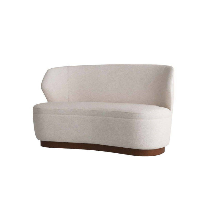 Arteriors 8176 Settee, Cloud Boucle/Dark Walnut