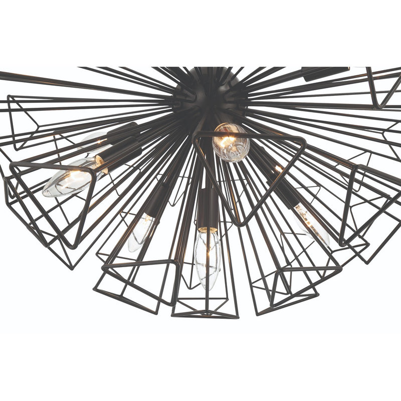 Eurofase 46762-016 Nine Light Chandelier, Black