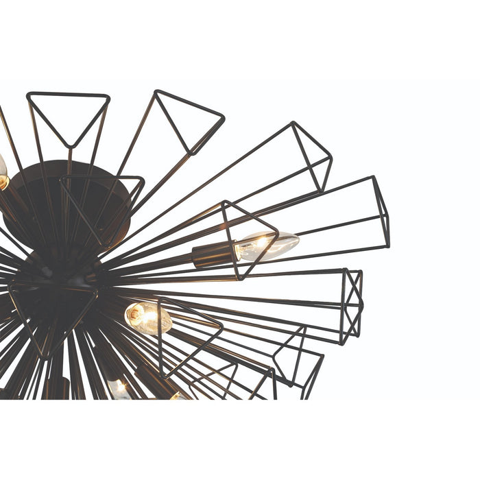 Eurofase 46762-016 Nine Light Chandelier, Black