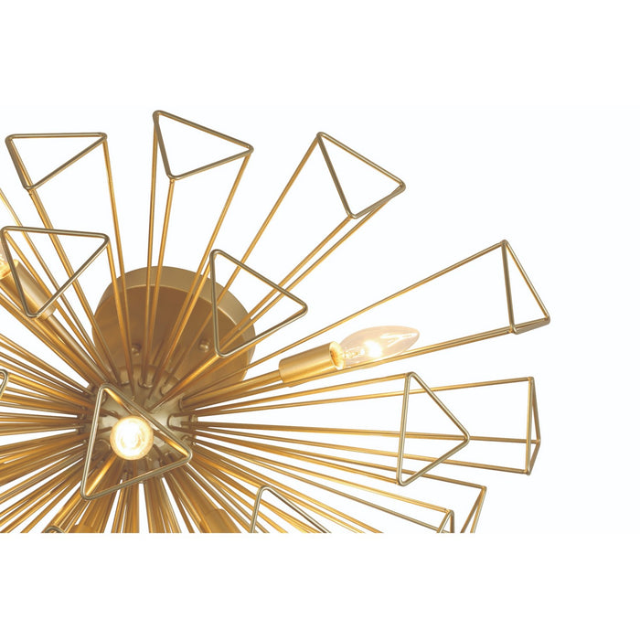 Eurofase 46762-023 Nine Light Semi-Flush Mount, Gold