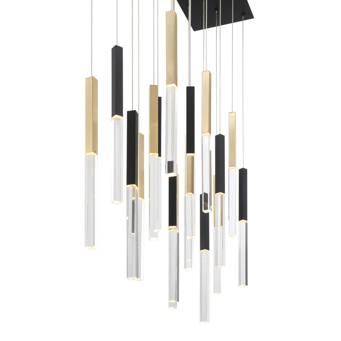 Eurofase 46771-025 LED Chandelier, Gold-Black