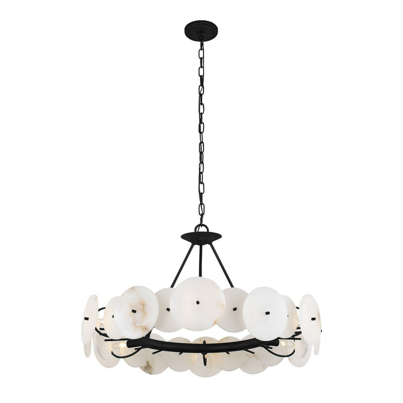Varaluz 370C06MB Six Light Chandelier, Matte Black