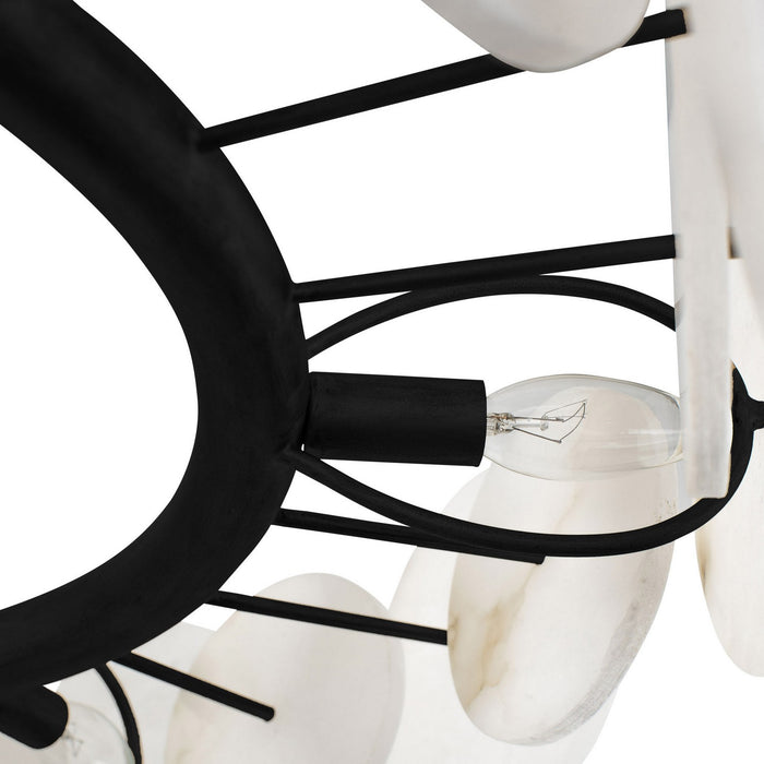 Varaluz 370C06MB Six Light Chandelier, Matte Black