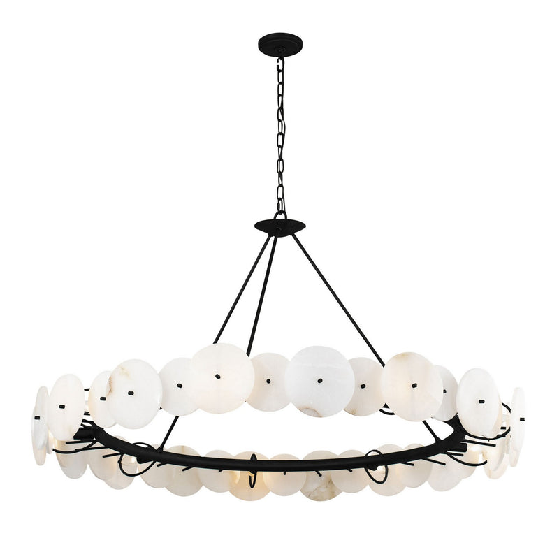 Varaluz 370C09MB Nine Light Chandelier, Matte Black