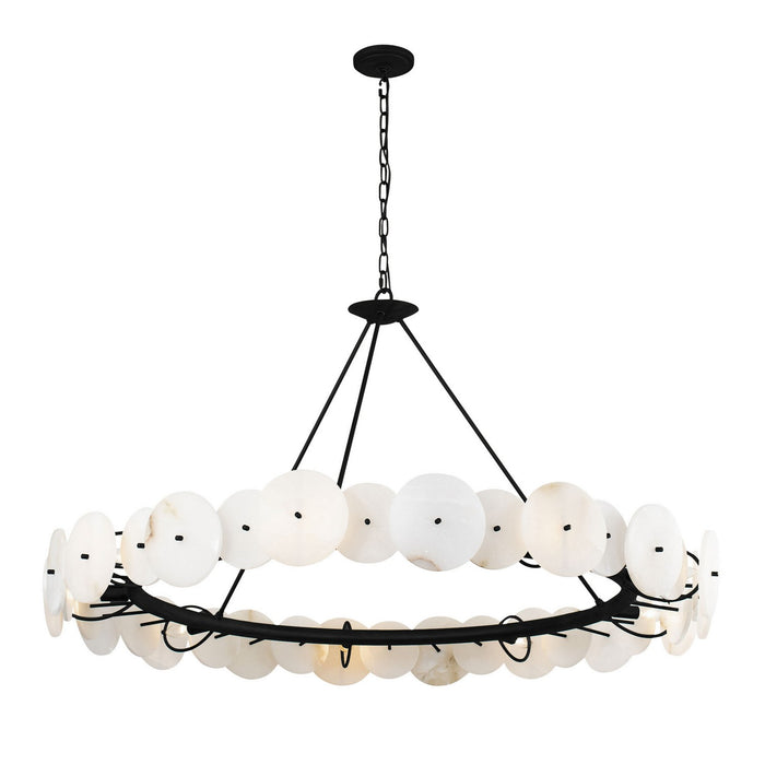 Varaluz 370C09MB Nine Light Chandelier, Matte Black