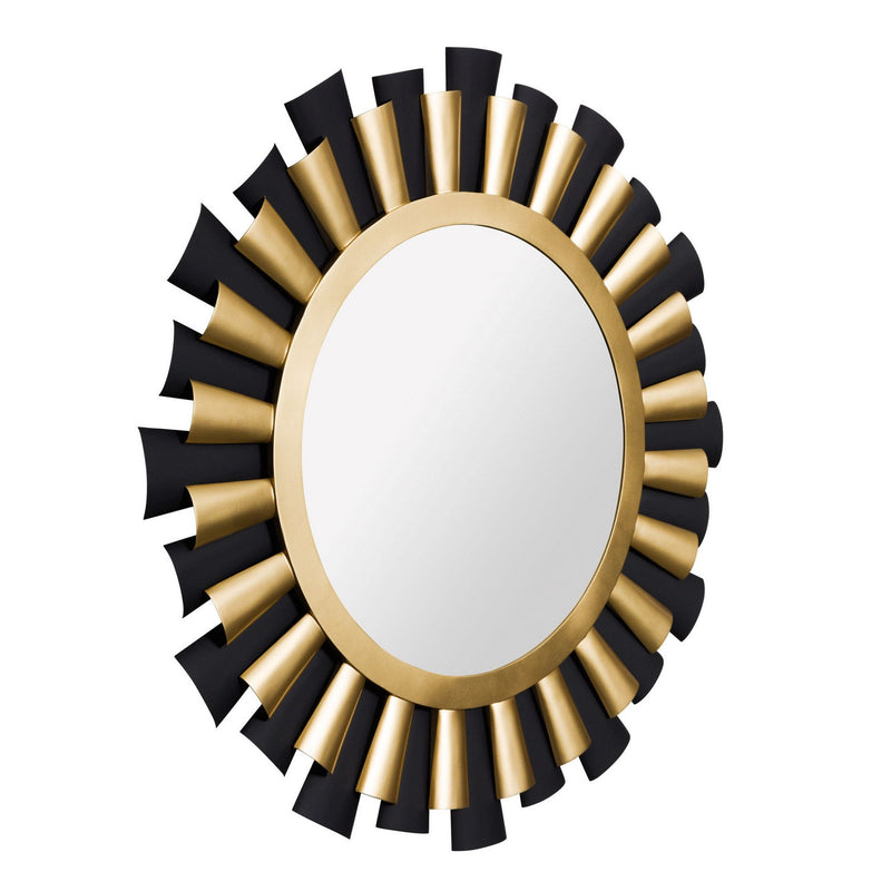 Varaluz 372MI36MBFG Mirror, Matte Black/French Gold